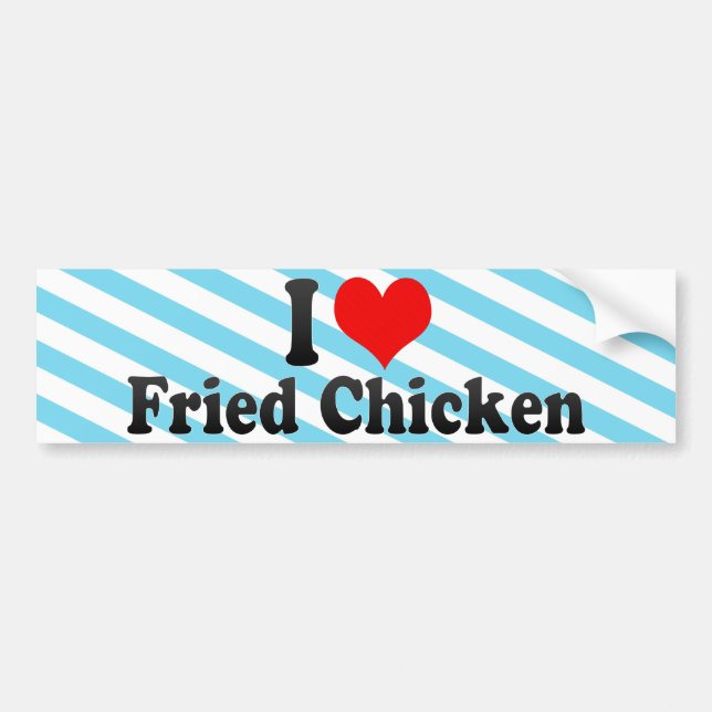 Autocollant De Voiture J'aime le poulet frit (Devant)