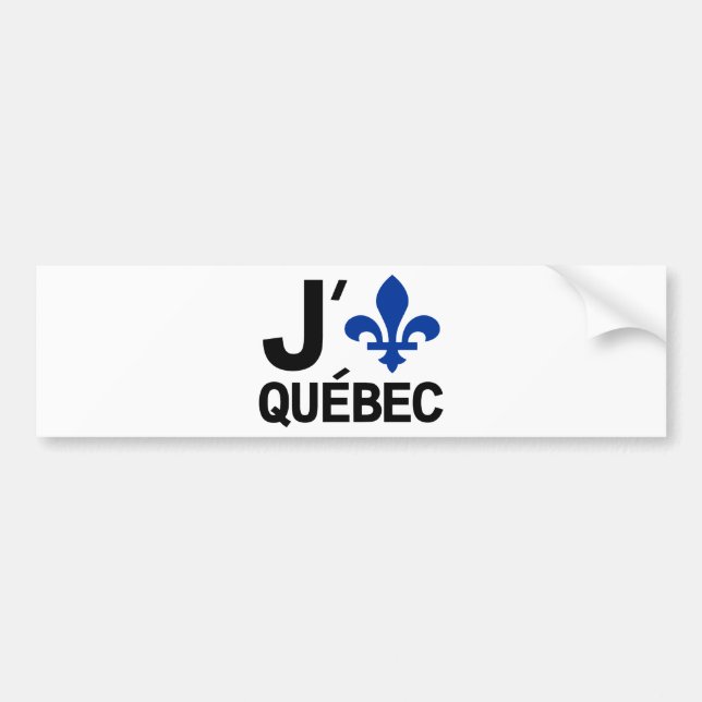 Autocollant De Voiture J'aime le Québec (Devant)