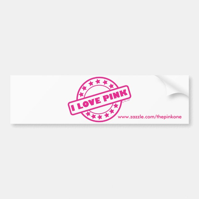 Autocollant De Voiture J'aime le rose (Devant)