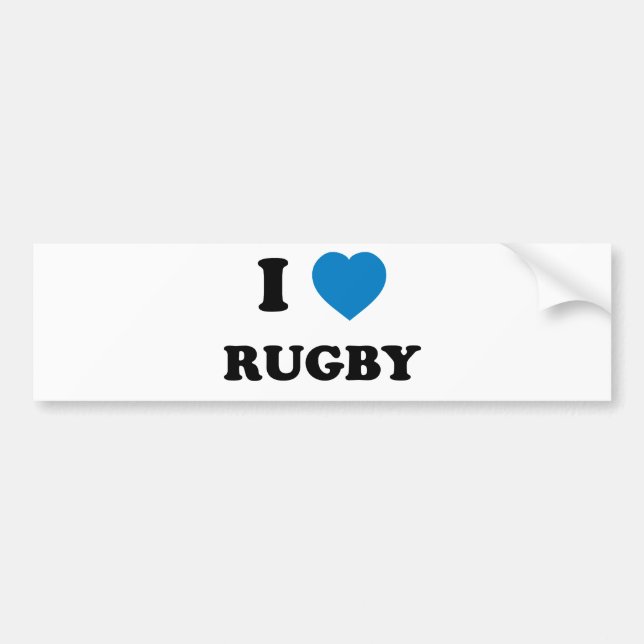 Autocollant De Voiture J'aime le rugby (Devant)