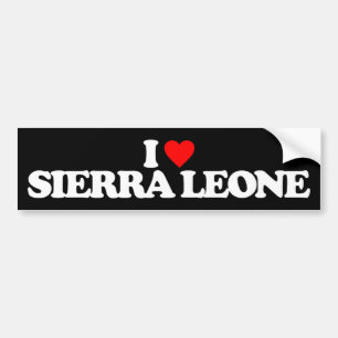 AUTOCOLLANT DE VOITURE J'AIME LE SIERRA LEONE