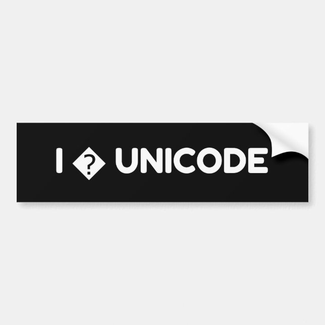 Autocollant De Voiture J'aime le T-shirt d'Unicode - I ? Unicode (Devant)