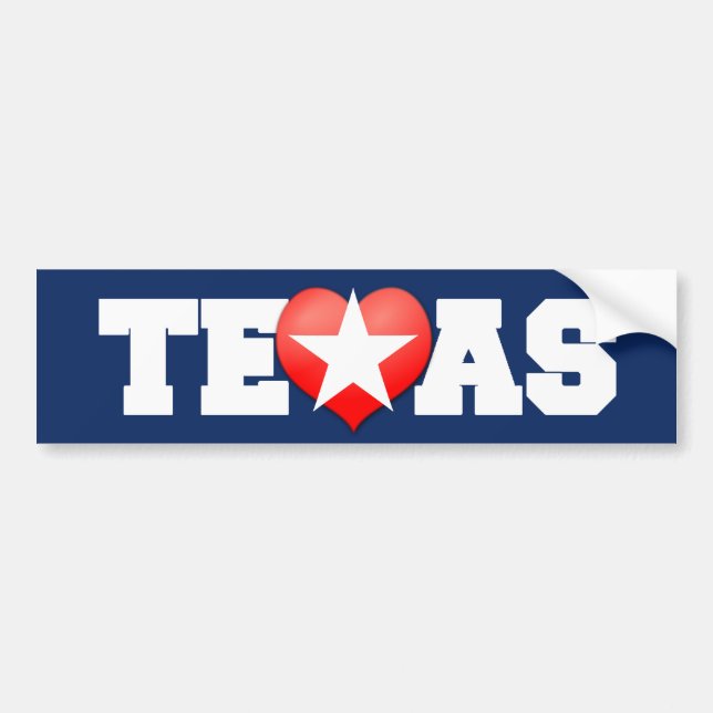 Autocollant De Voiture J'aime le Texas (Devant)