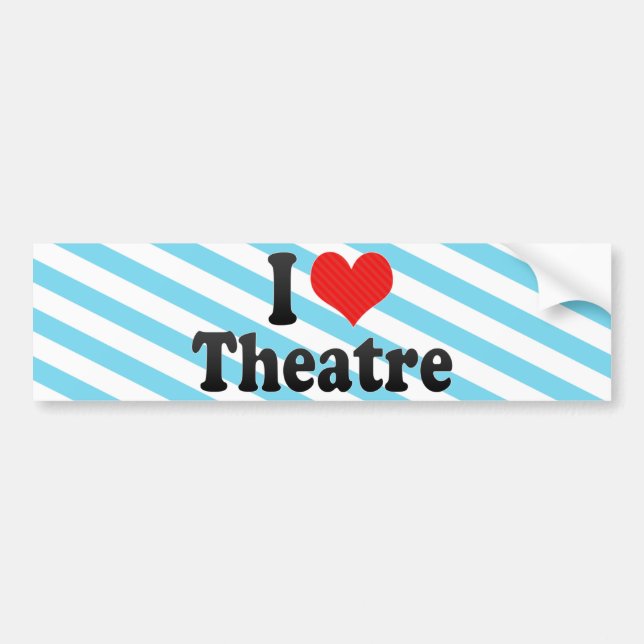 Autocollant De Voiture J'aime le théâtre (Devant)