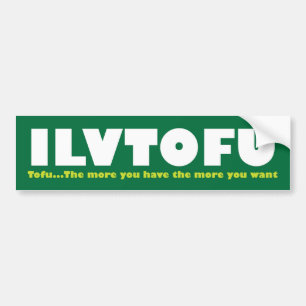 AUTOCOLLANT DE VOITURE J'AIME LE TOFU