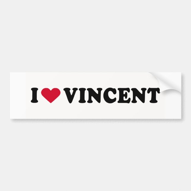 AUTOCOLLANT DE VOITURE J'AIME LE VINCENT (Devant)