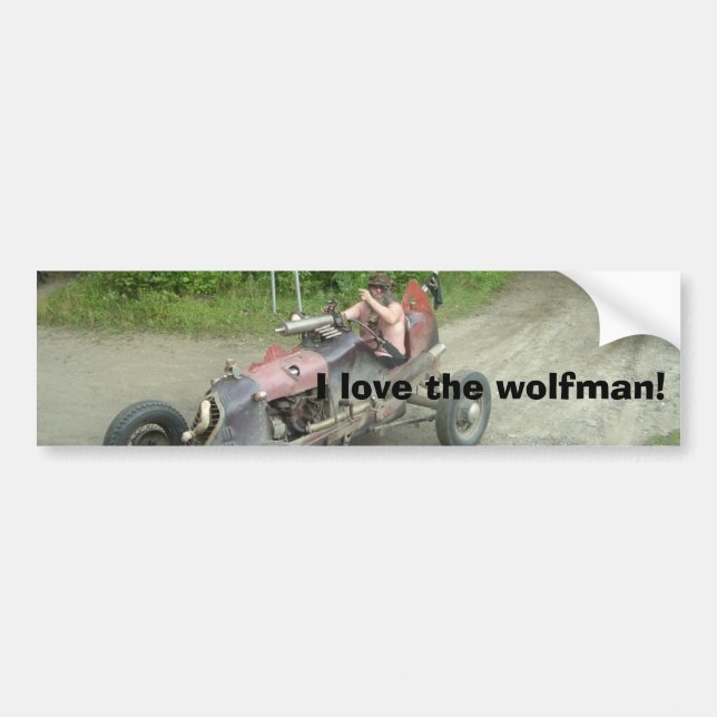 Autocollant De Voiture J'aime le wolfman ! (Devant)