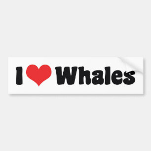 Autocollant De Voiture J'aime les baleines à cœur - Amoureux de baleines