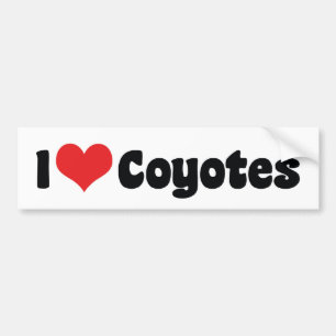 Autocollant De Voiture J'aime les coyotes à cœur - Amoureux des coyotes