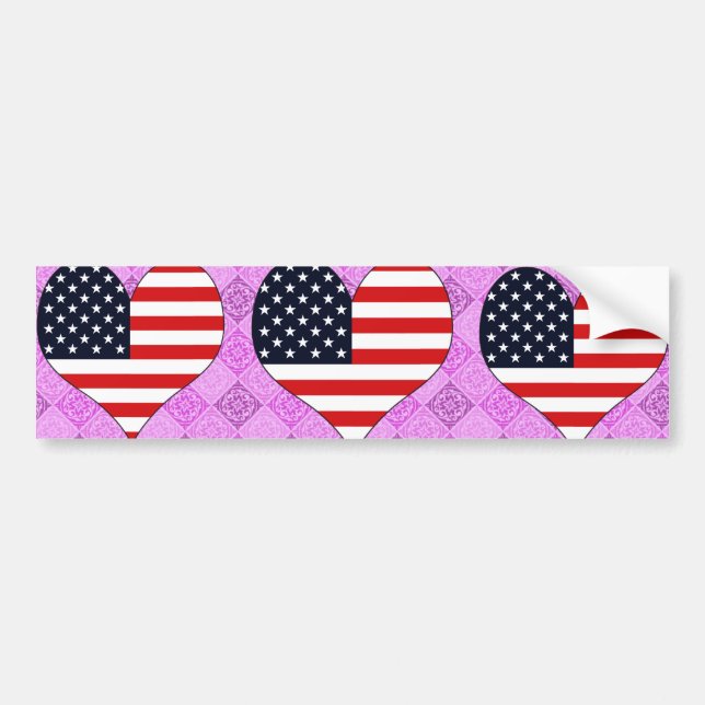 Autocollant De Voiture J'aime les Etats-Unis (Devant)