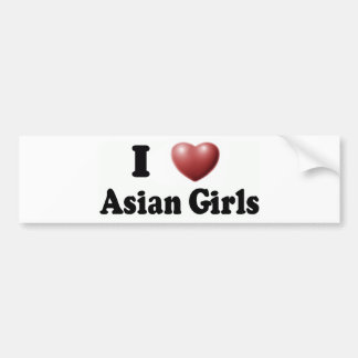 Autocollant De Voiture J'aime les filles asiatiques