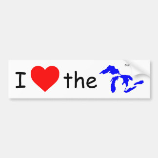 Autocollant De Voiture J'aime les Great Lakes