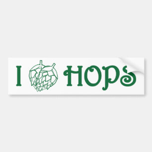 AUTOCOLLANT DE VOITURE J'AIME LES HOUBLON BUMPERSTICKER