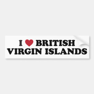 Autocollant De Voiture J'aime les Îles Vierges britanniques