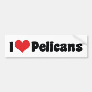 Autocollant De Voiture J'aime les pélicans à coeur - Amateur de pélicans