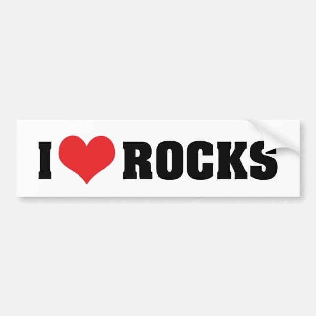 Autocollant De Voiture J'aime les roches - Géologie des roches Amateur de (Devant)