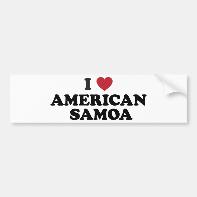 Autocollant De Voiture J'aime les Samoa américaines (Devant)