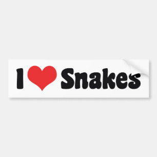 Autocollant De Voiture J'aime les serpents à cœur