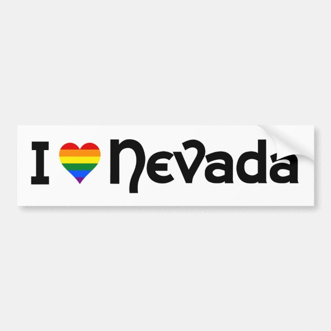 Autocollant De Voiture J'aime LGBT Nevada State Bumper Sticker (Devant)