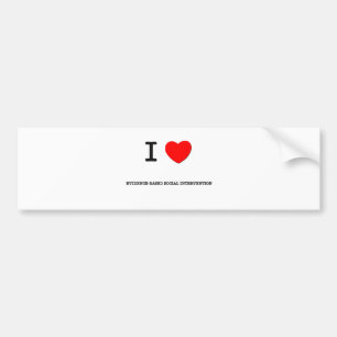 Autocollant De Voiture J'aime l'INTERVENTION SOCIALE PROBANTE