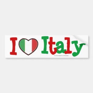 Autocollant De Voiture J'aime l'Italie