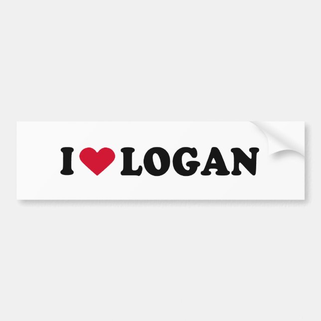 AUTOCOLLANT DE VOITURE J'AIME LOGAN (Devant)