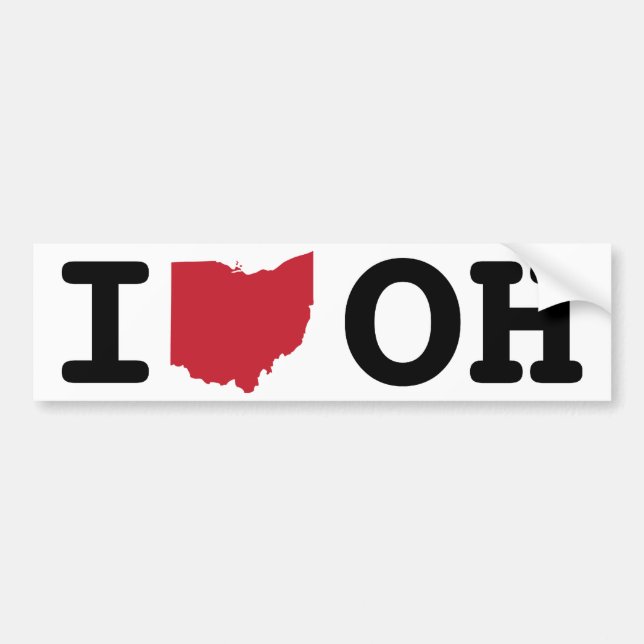 Autocollant De Voiture J'aime l'Ohio (Devant)