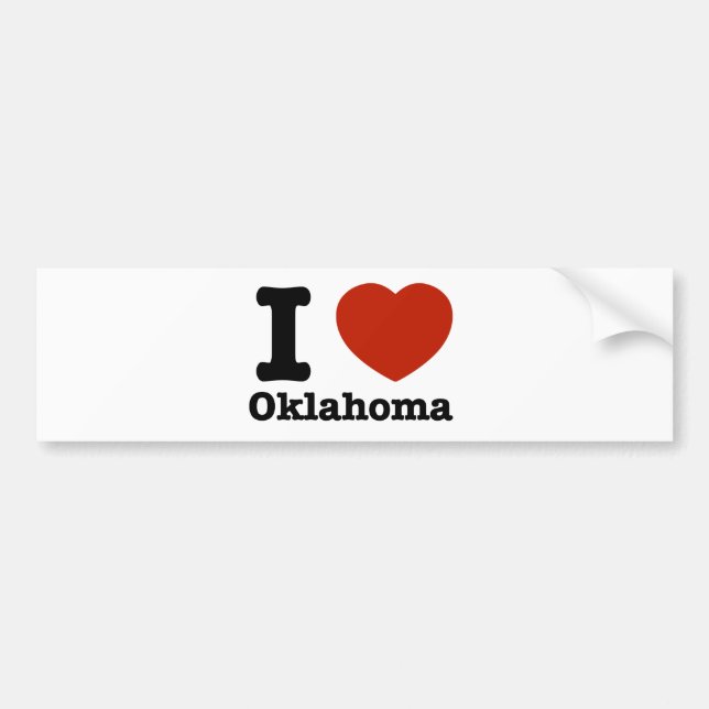 Autocollant De Voiture J'aime l'Oklahoma (Devant)
