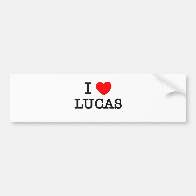 Autocollant De Voiture J'aime Lucas (Devant)