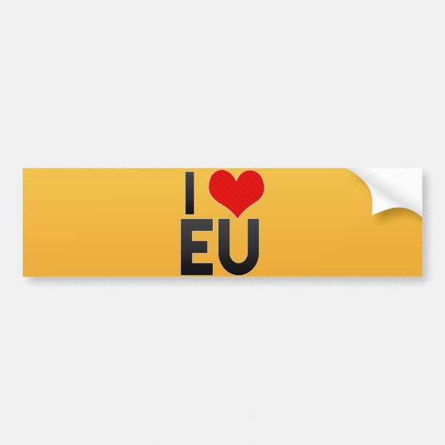 Autocollant De Voiture J'aime l'UE (Devant)