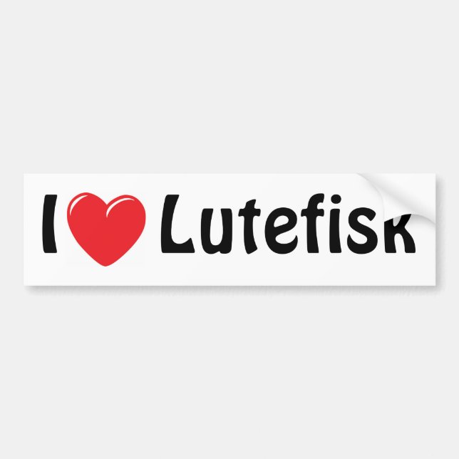 Autocollant De Voiture J'aime Lutefisk (Devant)