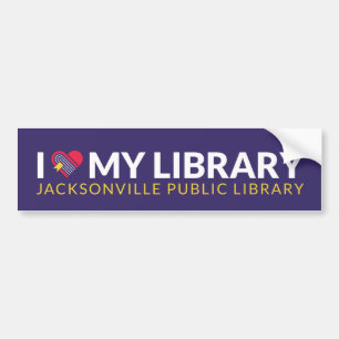 Autocollant De Voiture J'aime ma bibliothèque
