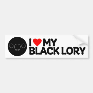 AUTOCOLLANT DE VOITURE J'AIME MA LORY NOIRE