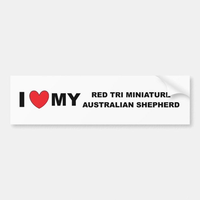 Autocollant De Voiture j'aime ma mini-aussie tri rouge (Devant)
