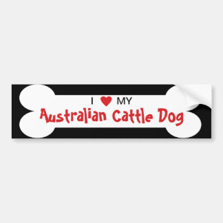 Autocollant De Voiture J'aime ma race australienne de chien de bétail