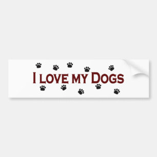 Autocollant De Voiture J'aime mes chiens