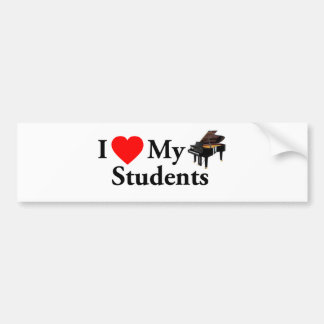 Autocollant De Voiture J'aime mes étudiants de piano