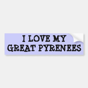 AUTOCOLLANT DE VOITURE J'AIME MES GRANDS PYRÉNÉES