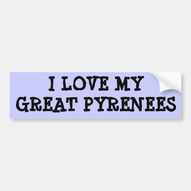 AUTOCOLLANT DE VOITURE J'AIME MES GRANDS PYRÉNÉES (Devant)