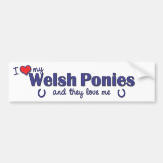 Autocollant De Voiture J'aime mes poneys de gallois (les poneys