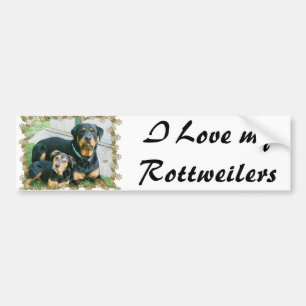 Autocollant De Voiture J'aime mes rottweilers