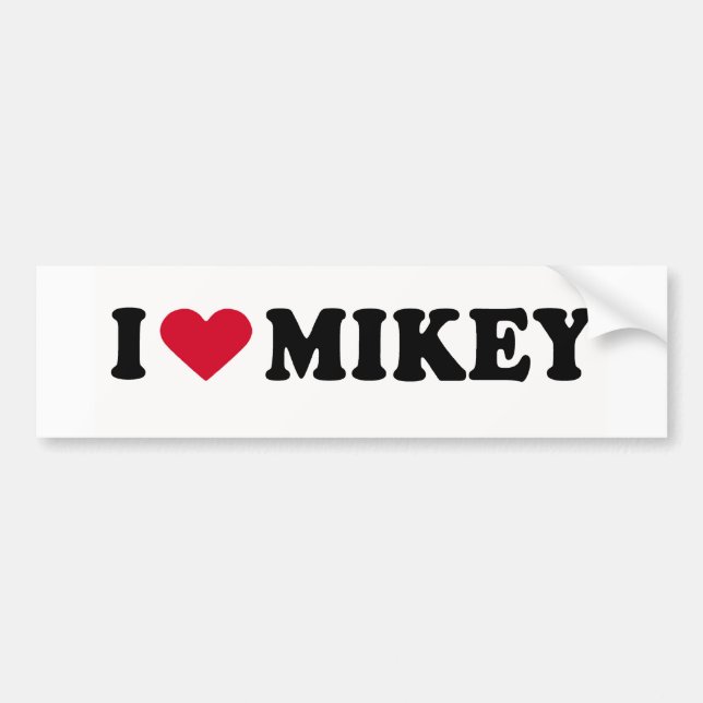 AUTOCOLLANT DE VOITURE J'AIME MIKEY (Devant)