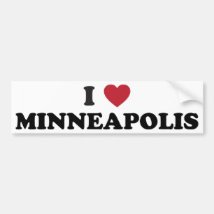 Autocollant De Voiture J'aime Minneapolis Minnesota