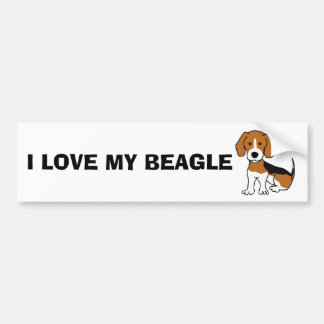 Autocollant De Voiture J'aime mon adhésif pour pare-chocs de beagle
