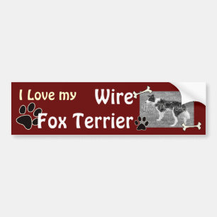Autocollant De Voiture J'aime mon adhésif pour pare-chocs de Fox Terrier