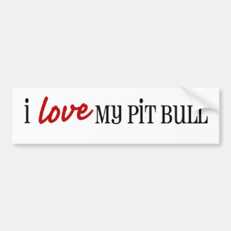 Autocollant De Voiture J'aime mon adhésif pour pare-chocs de pitbull