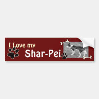 J'aime mon adhésif pour pare-chocs de Shar-pei