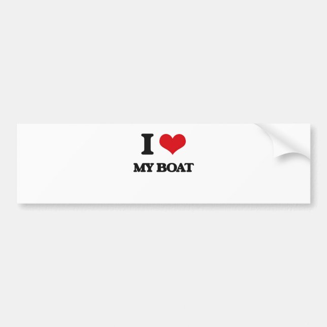 Autocollant De Voiture J'aime mon bateau (Devant)
