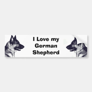 Autocollant De Voiture J'aime mon berger allemand