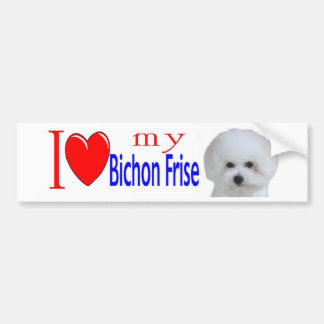 Autocollant De Voiture J'aime mon bichon 3 Afro
